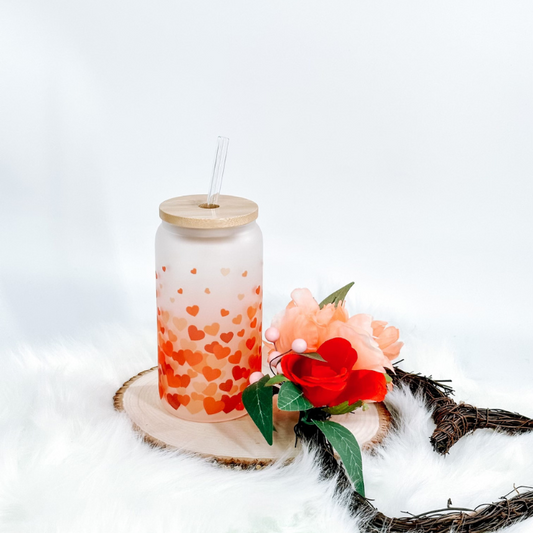 Valentine Hearts Glass Cup